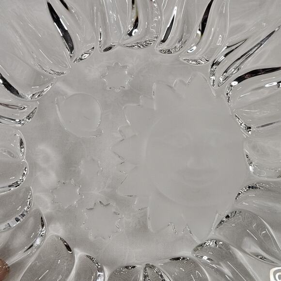 Vintage Heavens Gate Sun Moon Stars Glass Trinket Serving Dish Celestial - Picture 3 of 9